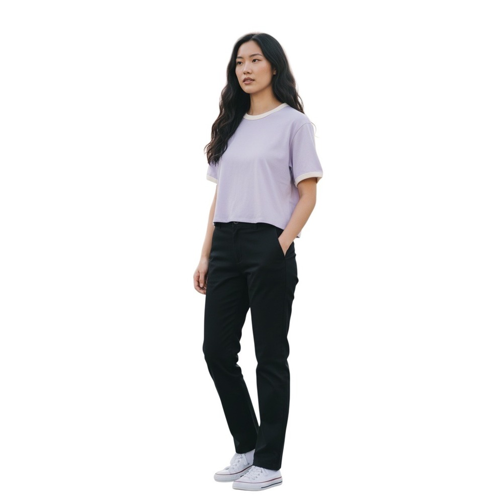 Theory Womens‎ Ringer Tee Lavender Purple Cream Trim Short Sleeve Top Small